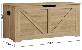 Cutie de depozitare LEHAC cu capac 100x46cm, stejar sonoma