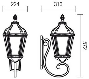 Redo 9656 - Lampă de perete pentru exterior ESSEN 1xE27/70W/230V IP44 maro/patină