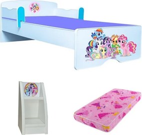 Pat copii Pony cu saltea inclusa si etajera cadou