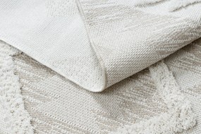 Covor ECO SISAL BOHO MOROC Caro 22312 franjuri - structural bej / cremă, covor reciclat