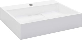 vidaXL Chiuvetă, alb, 50x38x13 cm, conglomerat turnat mineral/marmură