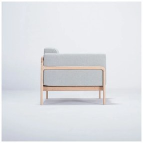 Fotoliu din lemn de stejar Gazzda Fawn, albastru - gri