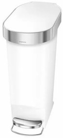Simplehuman Coș îngust cu pedală 40 l, alb