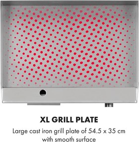 Klarstein Grillmeile 3000G, grătarul electric, 3000 W, placă de grill, 54,5 x 35 cm, netedă