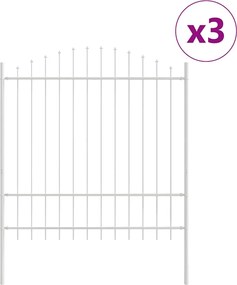 vidaXL Gard de Grădină 3 pcs Alb 170 x 215 cm