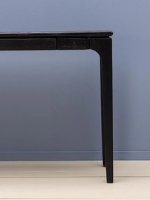 Consolă din lemn de mango, negru, finisaj satinat, 140.5×28×71 cm, „Upsilon"