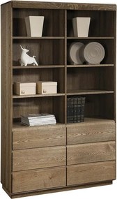Bibliotecă stejar masiv Serena, 119 × 41 × 200 cm
