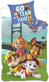 Patrula Cățelușilor Set de lenjerie de pat pentru copii Go Team Paw 100×135cm, 40×60 cm