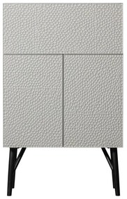 Dulap vinotecă gri deschis din lemn de mango 90x146x46 cm Carved – WOOOD