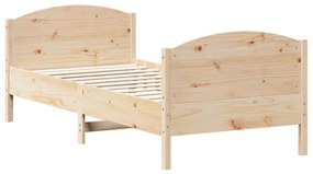 842566 vidaXL Cadru de pat cu tăblie, 90x200 cm, lemn masiv de pin