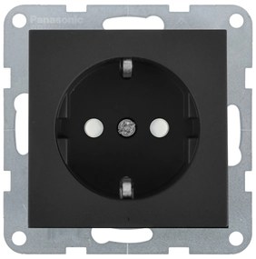 Priza simpla cu impamantare, protectie copii, 16A, IP20, Grafit, Panasonic Karre Plus 55