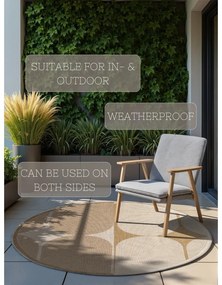 Covor pentru exterior și interior bej/fildeș rotund ø 160 cm Duet Bowen – NORTHRUGS