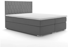 Pat matrimonial Boxspring 180 cm Piranno (gri închis) (cu sp. depozitare). 1044294