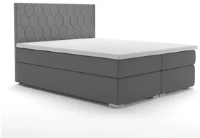 Pat matrimonial Boxspring 180 cm Piranno (gri închis) (cu sp. depozitare). 1044294