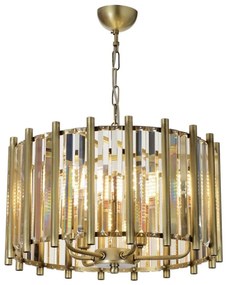 Candelabru cu lanț CRYSTALLINE, 6xE14/40W/230V, alamă