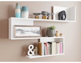 Etajeră de perete MANUNIA 80x110 cm alb