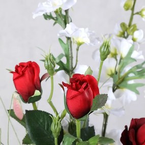 decoDoma Buchet DELPHINIUM, TRANDAFIRI, FLORI DE CÂMP 95 cm