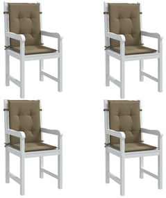 vidaXL Perne scaun cu spătar mic 4 buc. melanj taupe 100x50x4cm textil