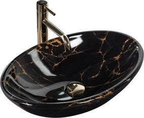 Lavoar pentru blat REA Pamela Black Marble Shiny