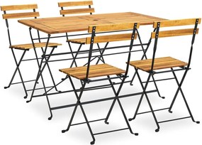 vidaXL Set mobilier de exterior pliabil, 5 piese, lemn masiv de acacia
