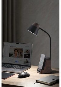 Immax 08999L - Lampă de birou LED+CCT cu dimmer, cu încărcare wireless QI, IDEAL LED/8W/230V, maro