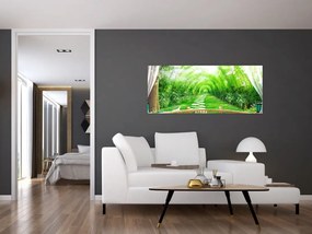 Tablou - Privire la grădina tropicală (120x50 cm)