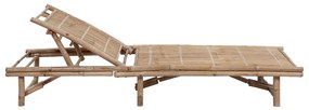Sezlong de gradina cu perna, bambus 1, Bej