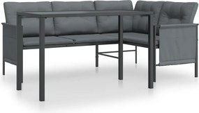 vidaXL Set de mobilier dining pentru grădină, 2 piese, antracit, oțel