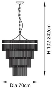 Lustră pe lanț Endon 112576 MARIETTA 16xE14/6W/230V alamă/transparent