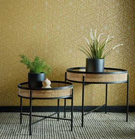 Tapet Willow, Honey Yellow Luxury Geometric, 1838 Wallcoverings, 5.3mp / rola