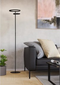 Eglo 901974 - Lampă de podea LED reglabilă CASTELPOTO LED/16W/230V + LED/12W neagră