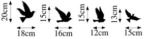 Decorațiuni de perete 4 buc. din metal 18x20 cm Birds – Wallity