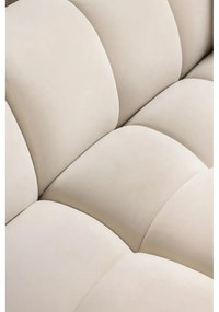 Colțar crem cu tapițerie din catifea (cu colț pe partea stângă, cu șezlong) Cube – Bonami Selection