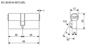 Inserție de construcție EC 30/35.SET3 pentru închidere comună (3 buc), verde