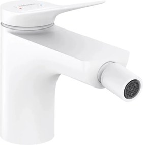 Baterie bideu Hansgrohe Vivenis cu ventil Pop-Up alb mat
