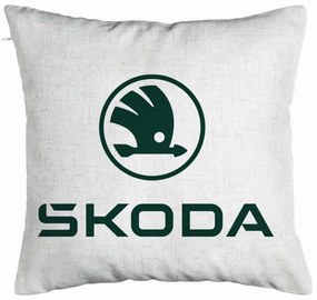 Perna Decorativa, Model Skoda, 40x40 cm, Alb Murdar, Husa Detasabila, Burduf