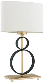 Veioza, lampa de masa design modern Perseo crem, auriu, negru