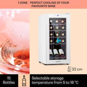 Shiraz 15 Slim Uno, frigider pentru vin, 44 l, tactil, 135 W, 5 - 18 °C, negru