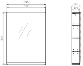Dulap de baie cu oglindă Cersanit S929-018 MODUO 80x59,5 cm