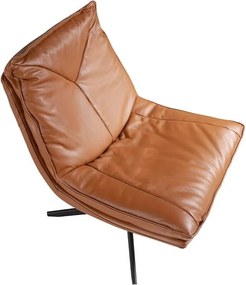 Fotoliu pivotant tapitat cu piele George Earth Clay