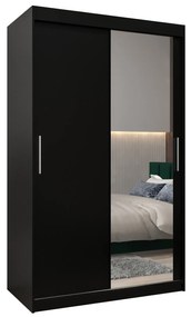 Dulap de haine 120 cm Toki 2 (negru mat + negru mat). 1064976