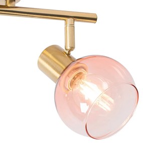 Spot de tavan inteligent auriu cu sticlă roz incluzând 2 Wifi P45 - Vidro