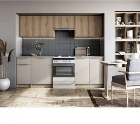 Set bucatarie TATIANA, casmir/stejar sonoma, 240 cm