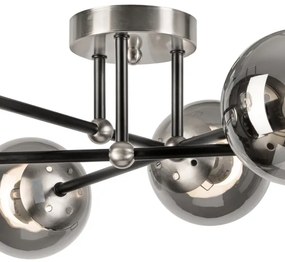 Lustră aplicată MALENA 6xE14/5W/230V crom mat/fumuriu