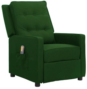 3093347 vidaXL Fotoliu de masaj cu ridicare, verde închis, material textil