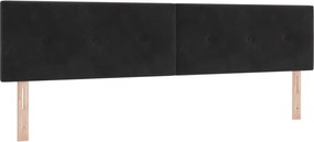 vidaXL Tăblie LED cu benzi LED Manual Negru 200 cm Catifea