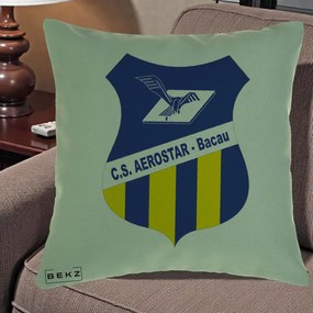 Perna Personalizata CS Aerostar Bacau Fotbal, 40x40 cm, Verde, Husa Detasabila, Perna Inclusa, BEKZ®
