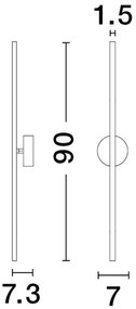 Aplica LED design liniar cu protectie IP44 Aden 90cm