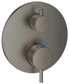 Grohe Atrio Baterie dus cu termostat, 2 iesiri, antracit mat (brushed hard graphite)