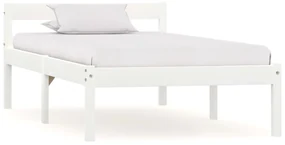 283185 vidaXL Cadru de pat, alb, 100 x 200 cm, lemn masiv de pin